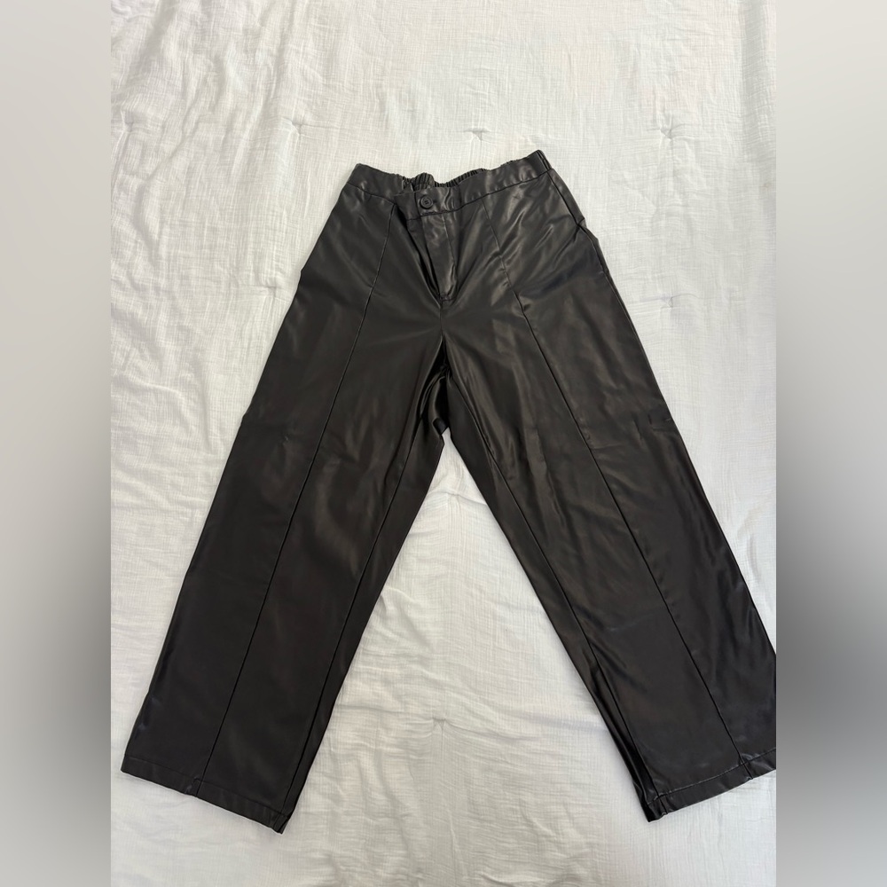 SHEIN Black Leather Pants